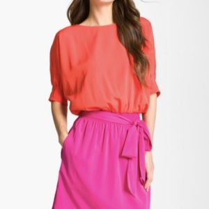 Eliza J colorblock dolman sleeve crepe de chine